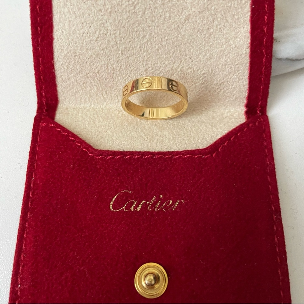 Authentic Cartier Love Ring Wedding Band Yellow Gold US Size 5